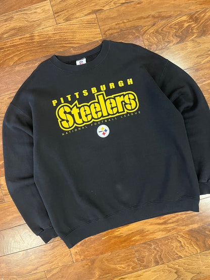 00s Pittsburgh Steelers NFL Black Crewneck (XXL)