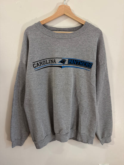 1998 Carolina Panthers CSA Grey Spell Out Crewneck (XL)