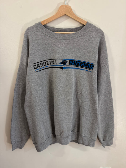 1998 Carolina Panthers CSA Grey Spell Out Crewneck (XL)