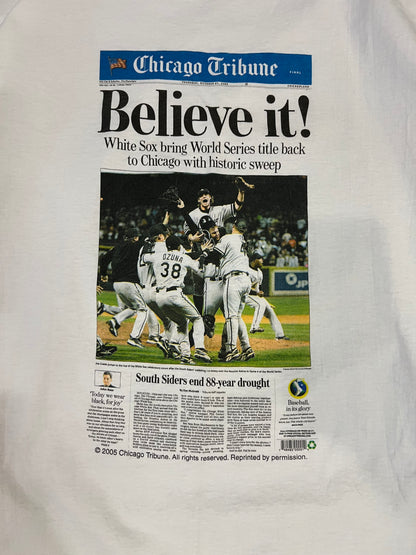 2005 Chicago White Sox World Series Vintage Newspaper Tee (XL)