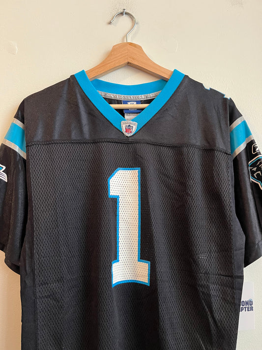 2010s Carolina Panthers Cam Newton NFL Reebok Black Jersey (Youth XL)