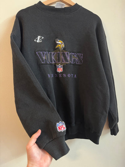 90s Minnesota Vikings Logo Athletic Embroidered Crewneck (L)