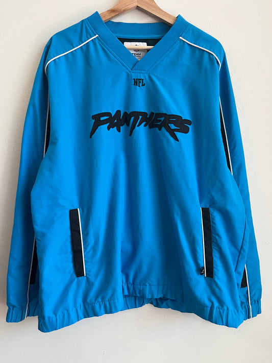 00s Carolina Panthers Blue Cat Scratch NFL Windbreaker (L)