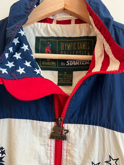 1996 Atlanta Olympics USA Red/White/Blue Starter Windbreaker (S)