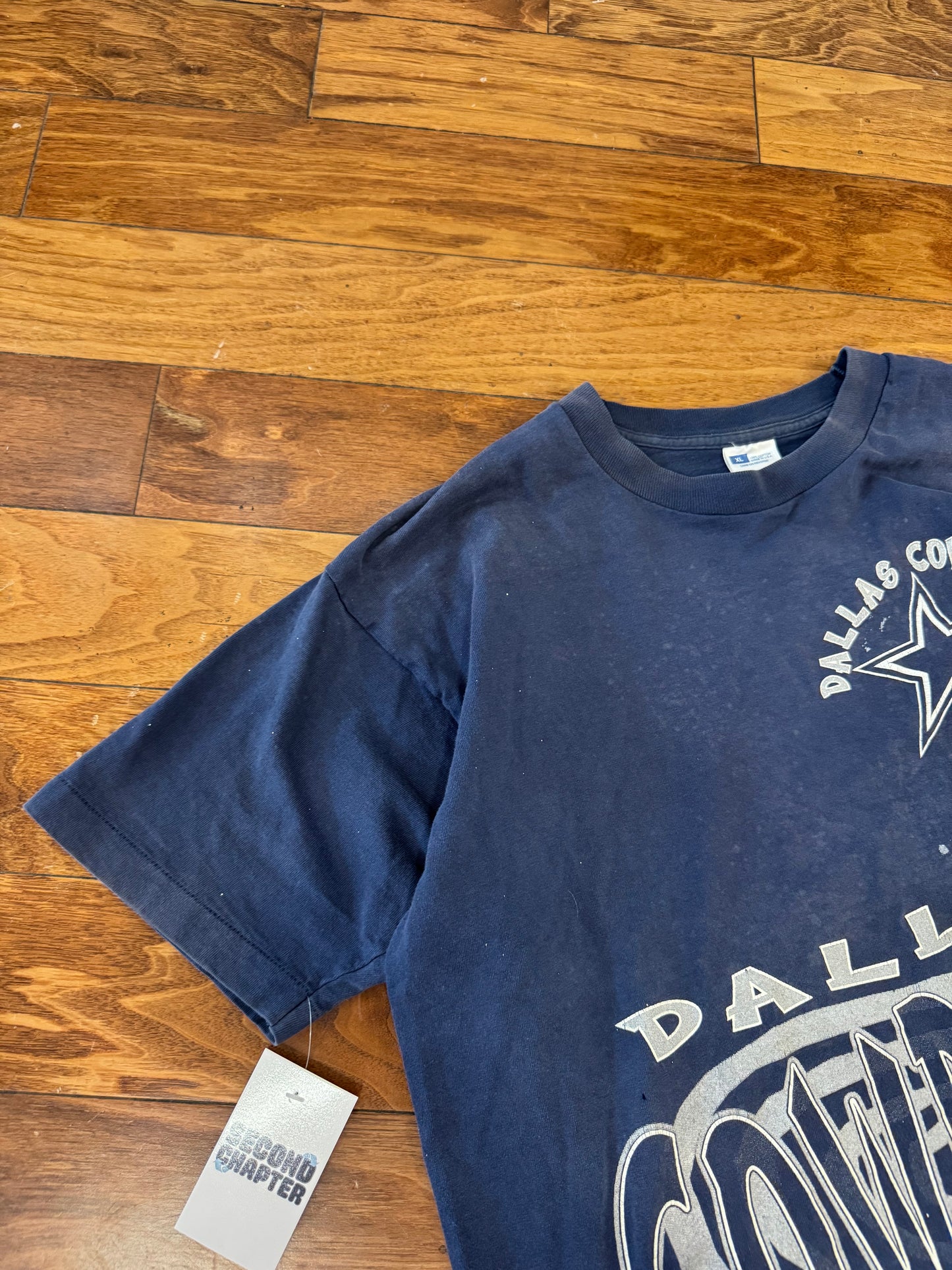 1996 Dallas Cowboys Thrashed Cropped Tee (M)