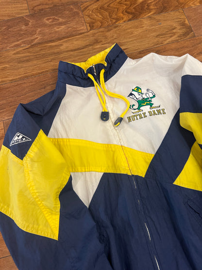90s Notre Dame Apex Embroidered Windbreaker (Youth L)