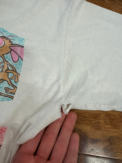 1991 Ren + Stempy Show Nicktoons Thrashed Vintage Cartoon Tee (XL)