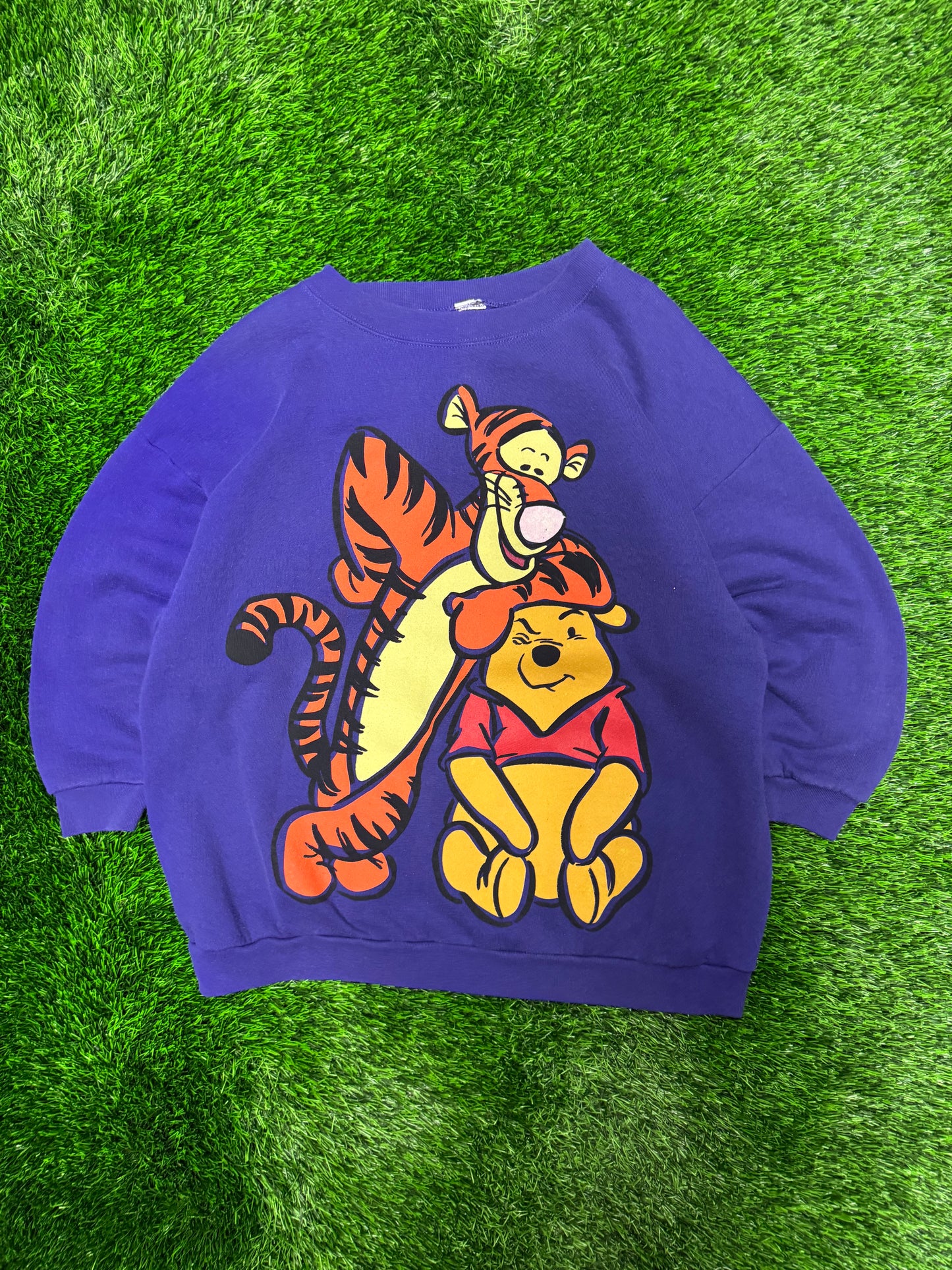 90s Winnie the Pooh & Tigger Purple Crewneck (L)