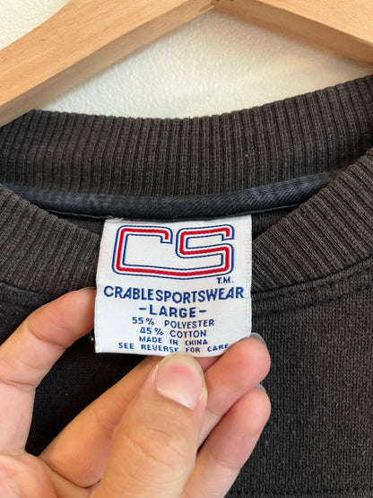 90s Carolina Panthers Football Old Cat Black Crewneck (L)