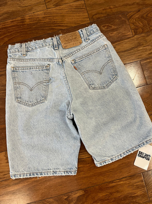 1996 Levi's 550 Orange Tab Distressed Jean Shorts (30)