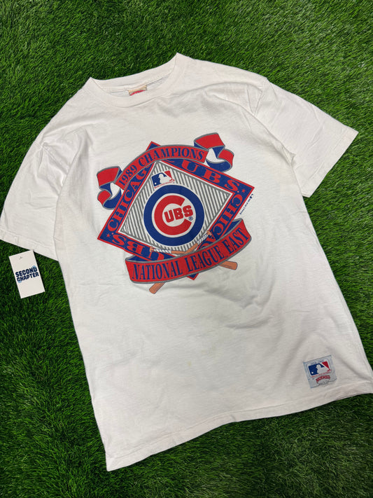 1989 Chicago Cubs Nutmeg Vintage White MLB Tee (XL)