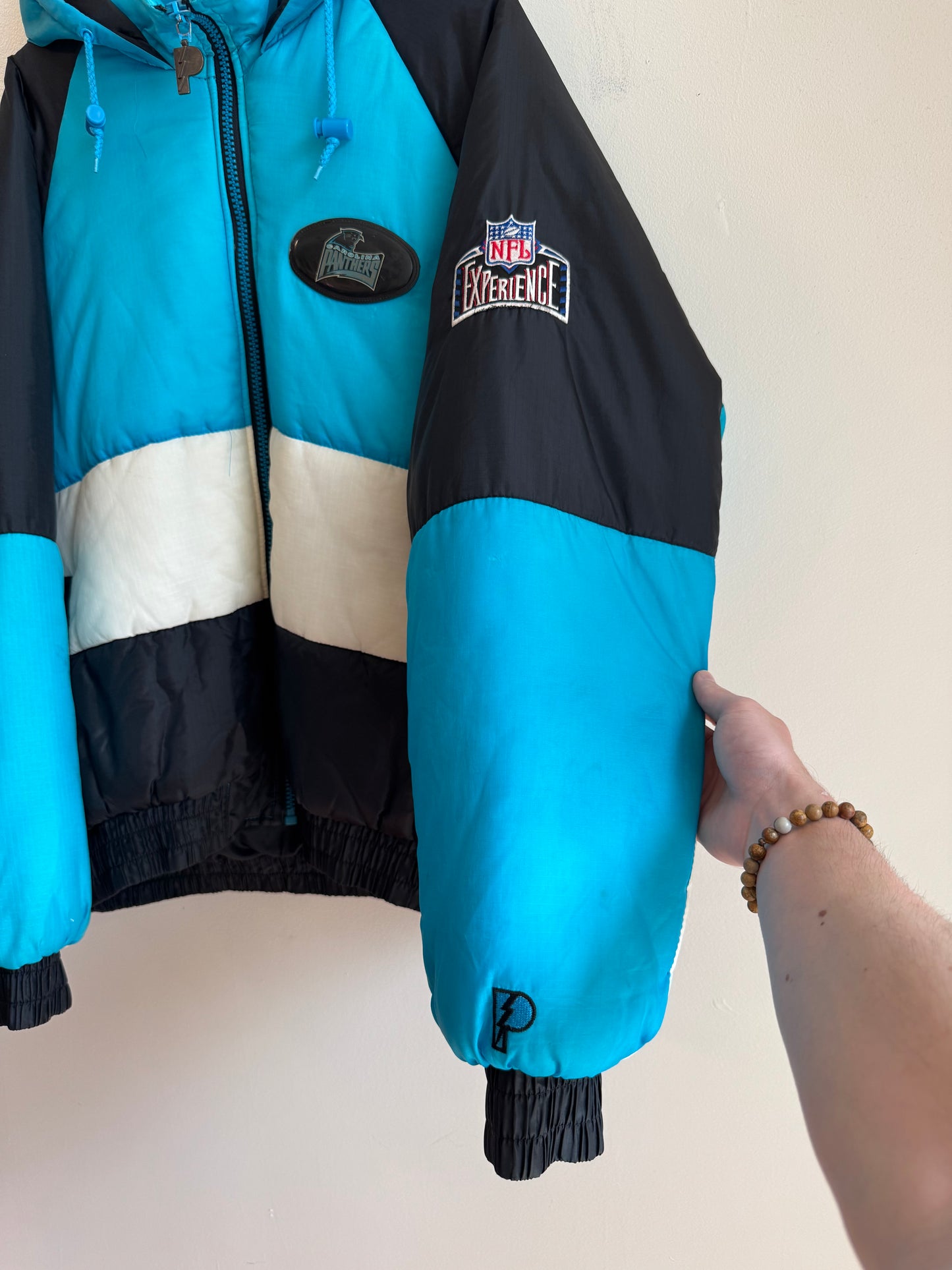 90s Carolina Panthers Pro Player NFL Experience Puffer Jacket (XL)