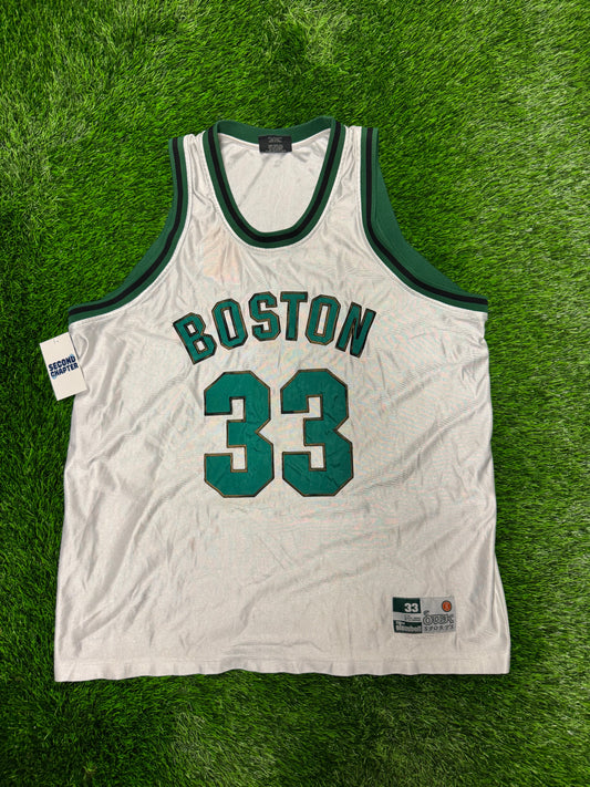 90s Boston Celtics Larry Bird #33 Embroidered Stek Sports Jersey (XL)