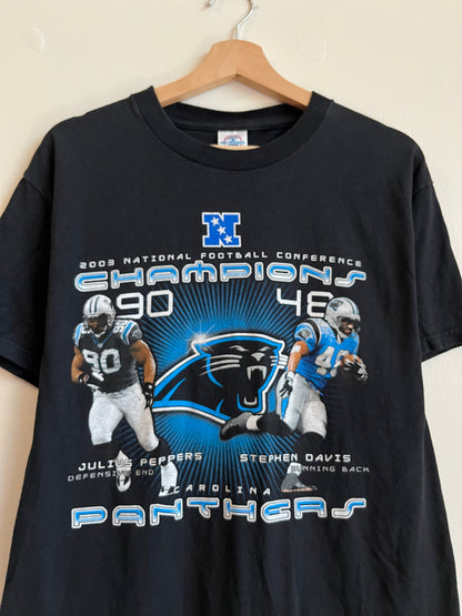2003 Carolina Panthers Davis & Peppers Roster Tee (M)