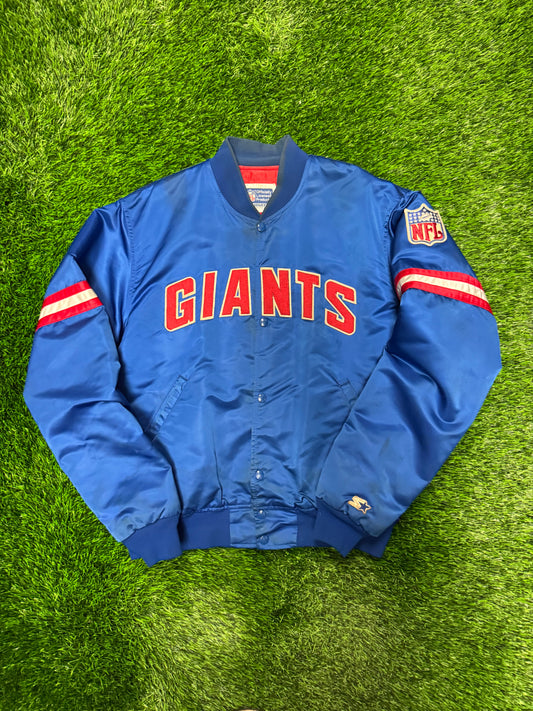 80s New York Giants Vintage Starter Satin Jacket (L)