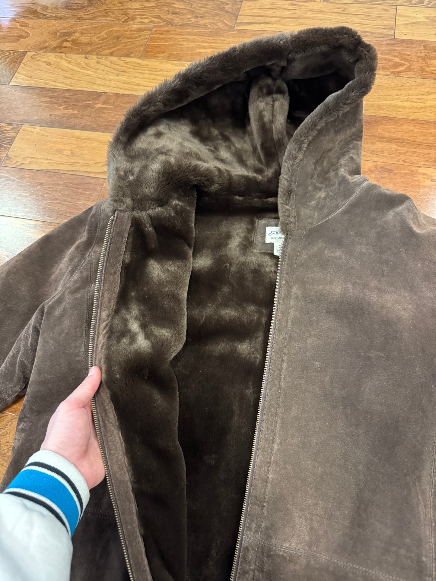 00s St. Johns Bay Fur Suede Vintage Jacket (L)