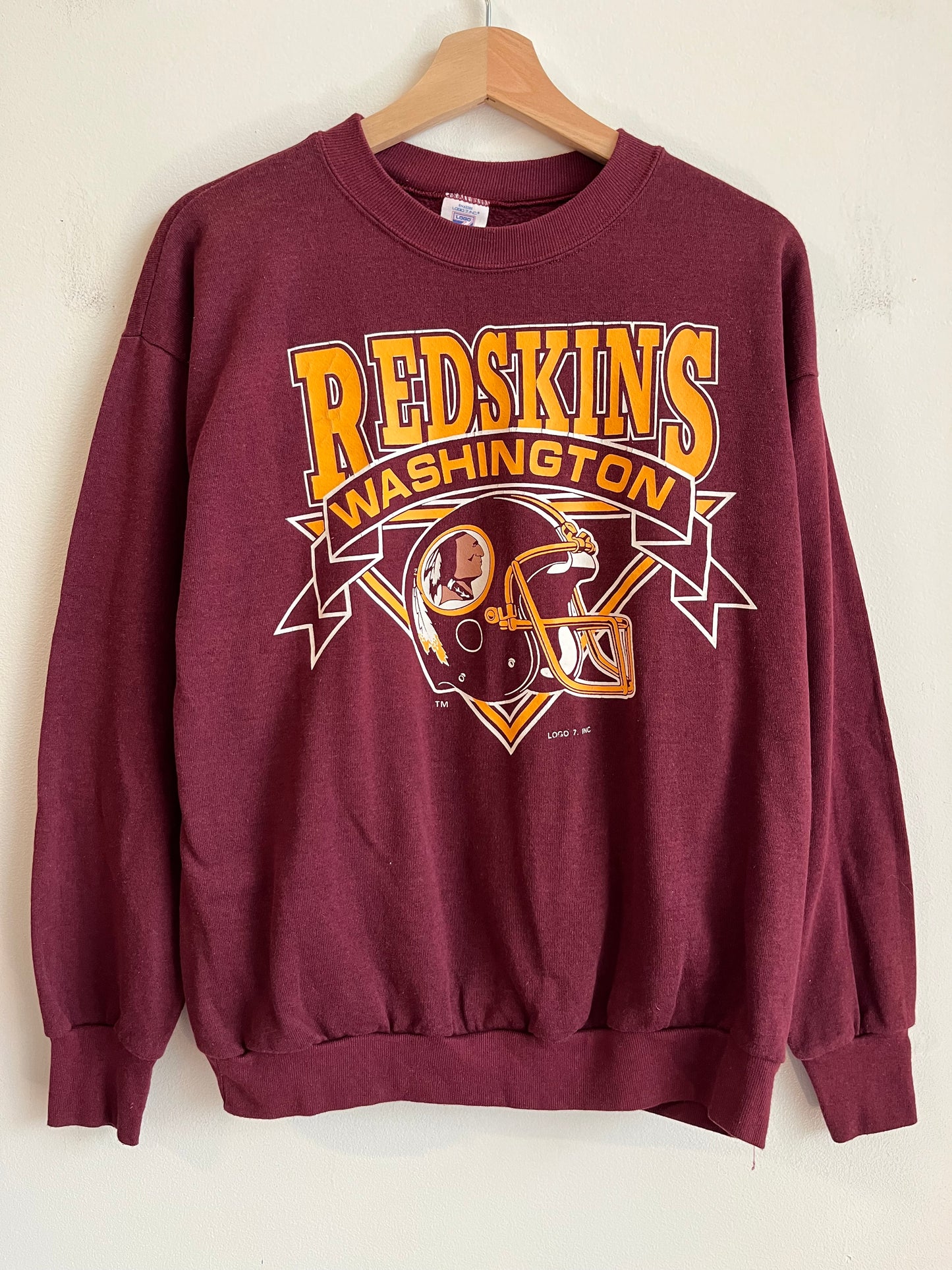 90s Washington Redskins Logo 7 Burgundy Crewneck (L)