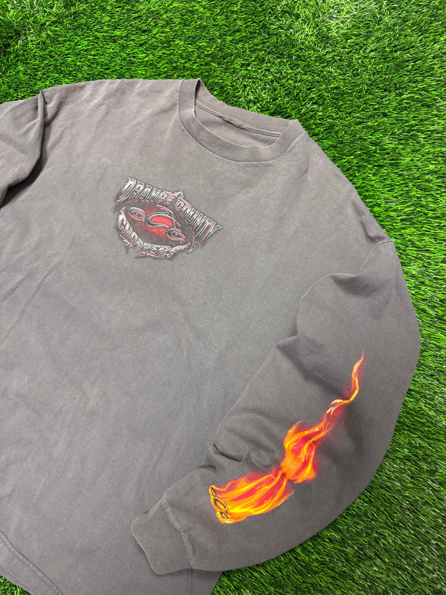 00s Orange County Choppers Vintage Flame Long Sleeve Tee (XL)