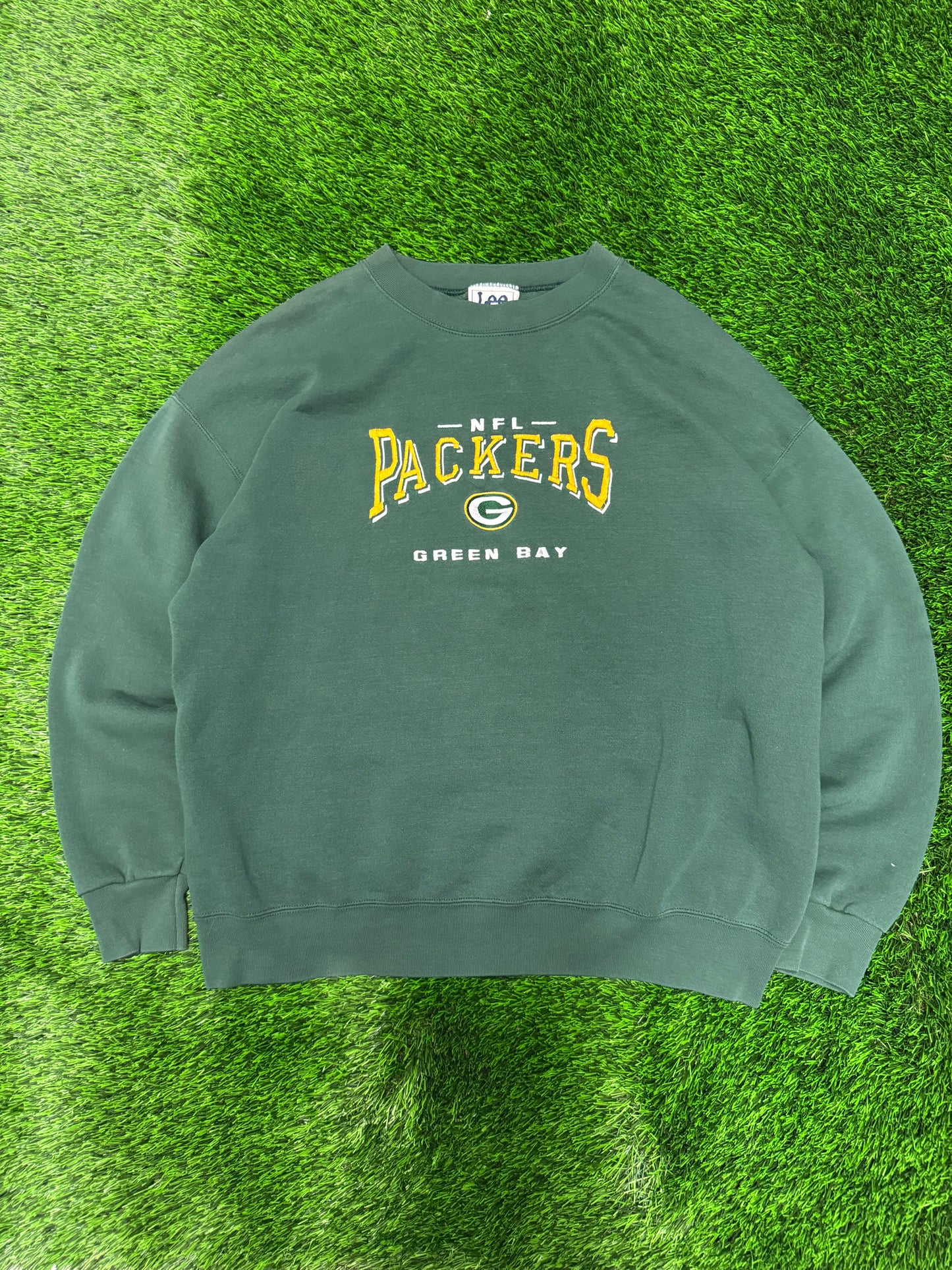 90s Green Bay Packers Lee Spell Out Crewneck (XL)