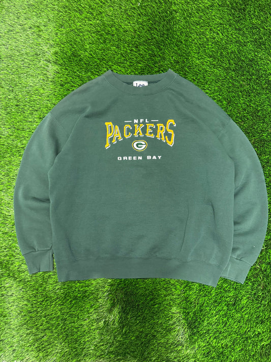 90s Green Bay Packers Lee Spell Out Crewneck (XL)