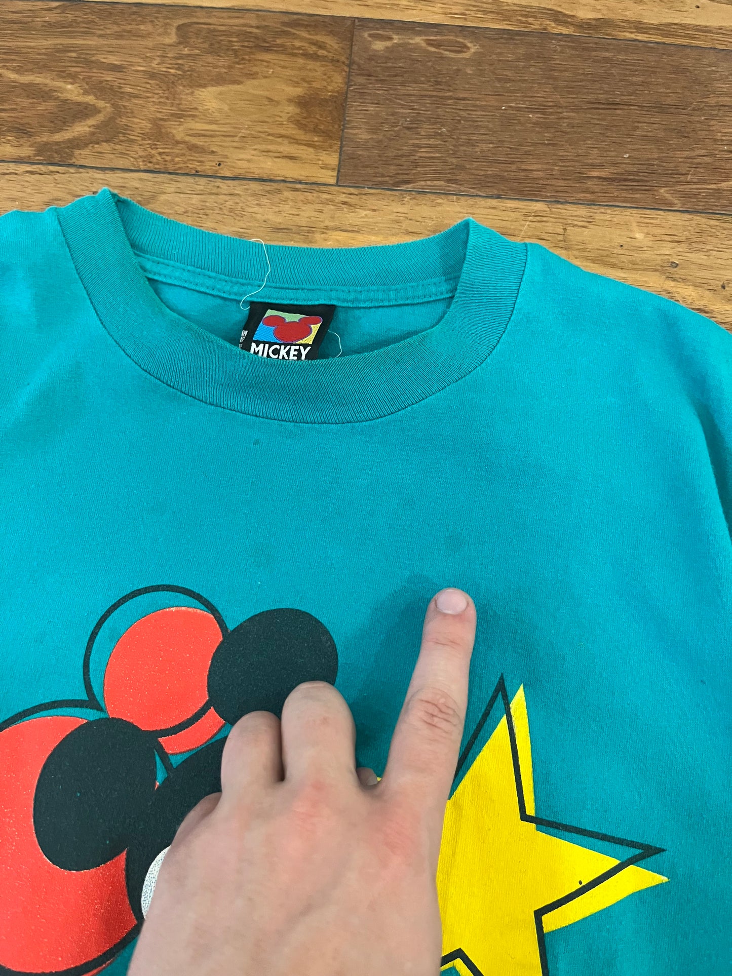 90s Mickey Mouse Disney Teal Tee (XL)