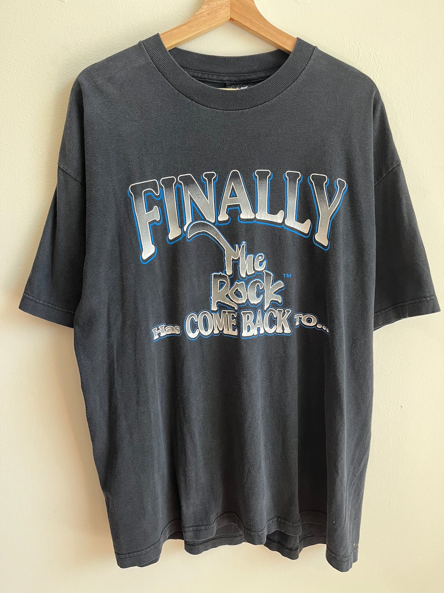 90s The Rock "Finally Has Come Back To Greensboro" Wrestling Tee (XL)