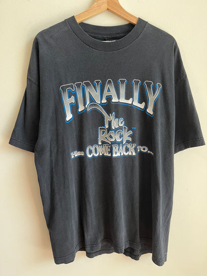 90s The Rock "Finally Has Come Back To Greensboro" Wrestling Tee (XL)