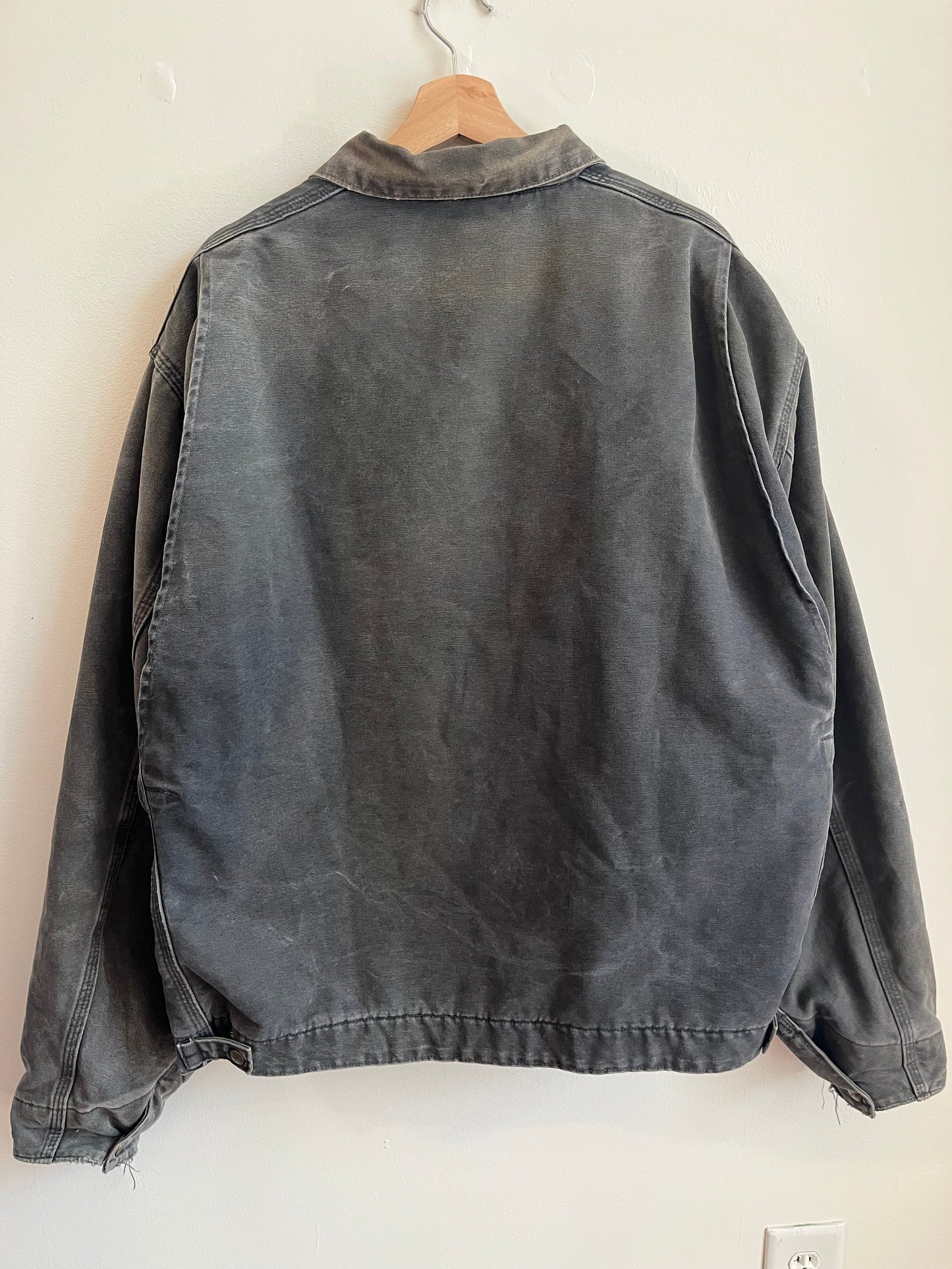 90s Carhartt Detroit Faded Charcoal Vintage Jacket (XL)