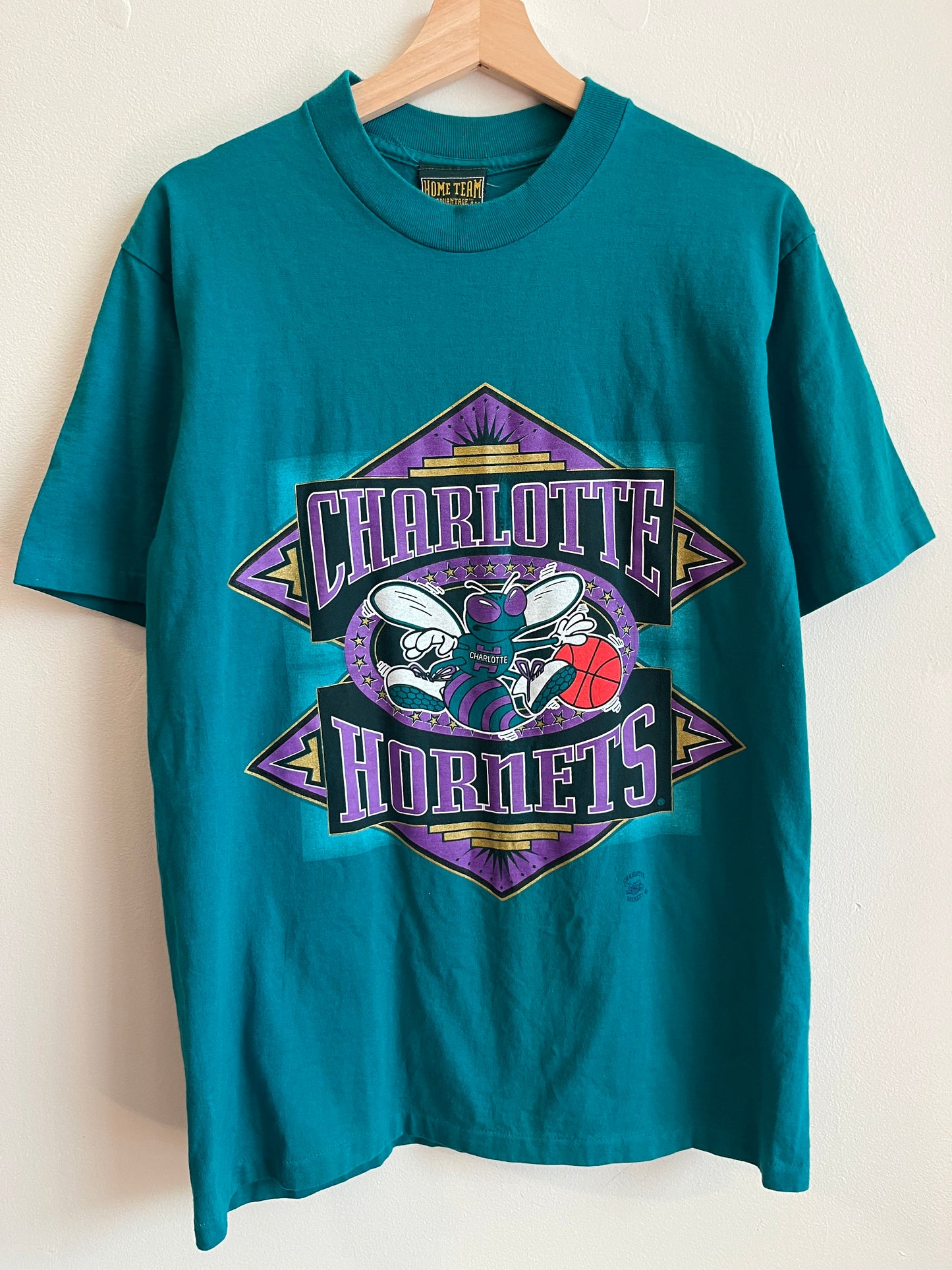 90s Charlotte Hornets Teal Home Team Tee (L)