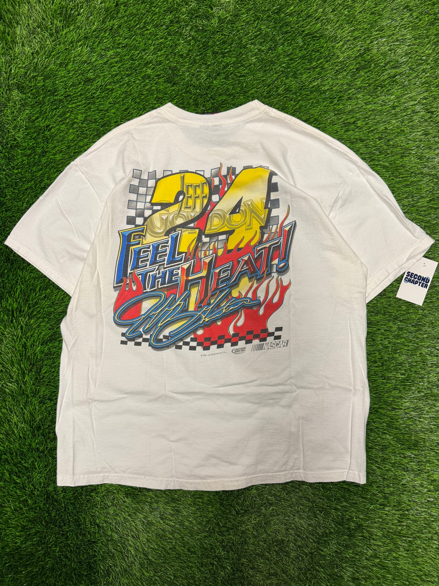2001 Jeff Gordan Flames Double Sided Tee (L)