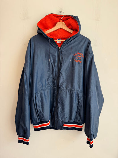 80s Russell Clemson Tigers Vintage Waffle Knit Lined Jacket (XL)