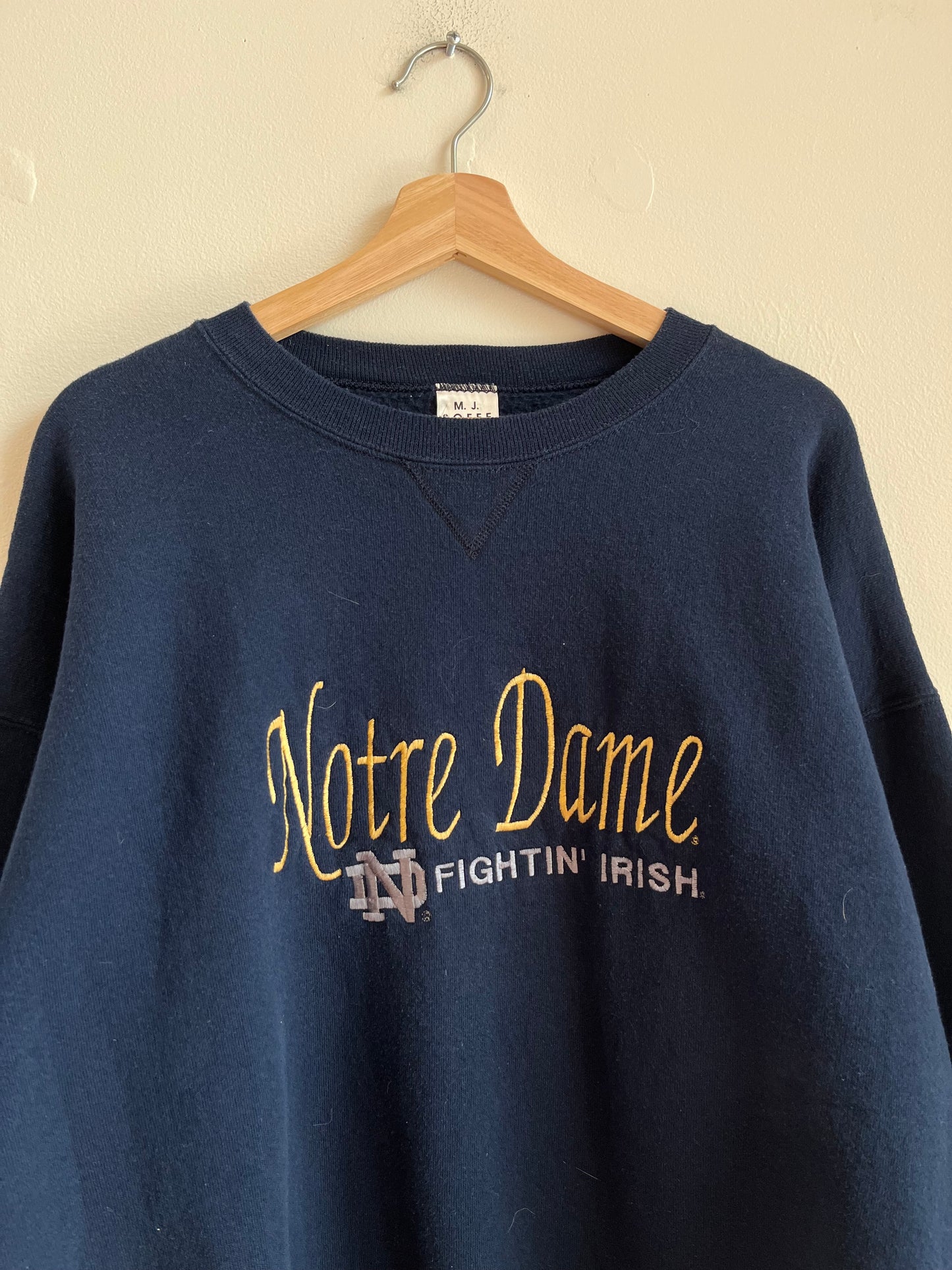 90s Notre Dame Fightin' Irish Embroidered Crewneck (XL)