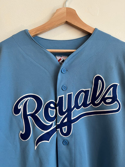 00s KC Royals Alex Gordon Blue MLB Jersey (L)