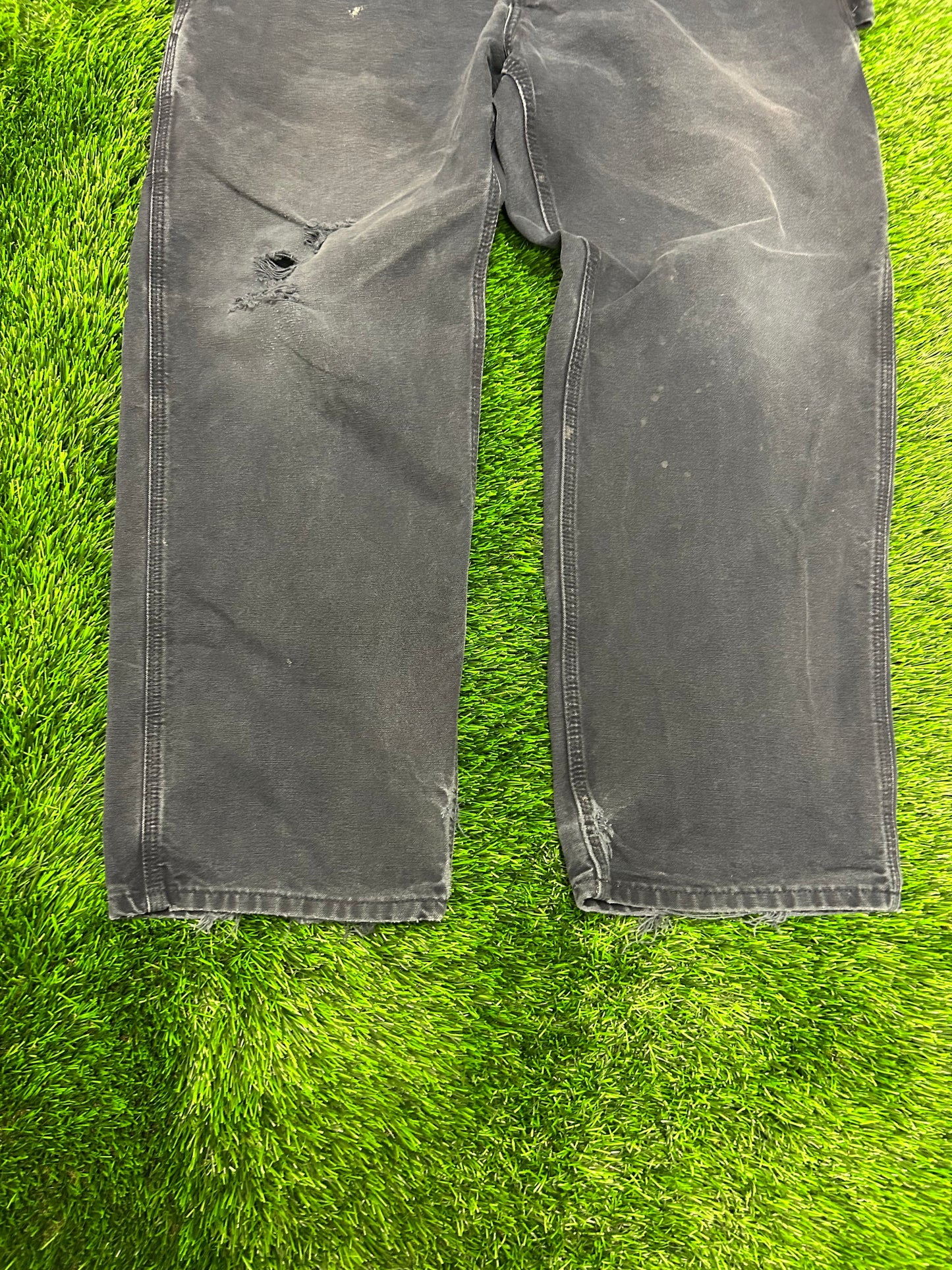 2008 Carhartt Navy Vintage Distressed Carpenter Pants (36 x 30)