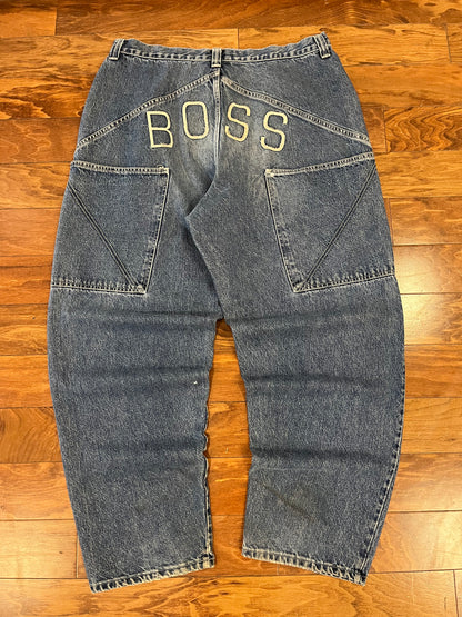 00s Boss Big Spell Out Baggy Jeans (38 x32)
