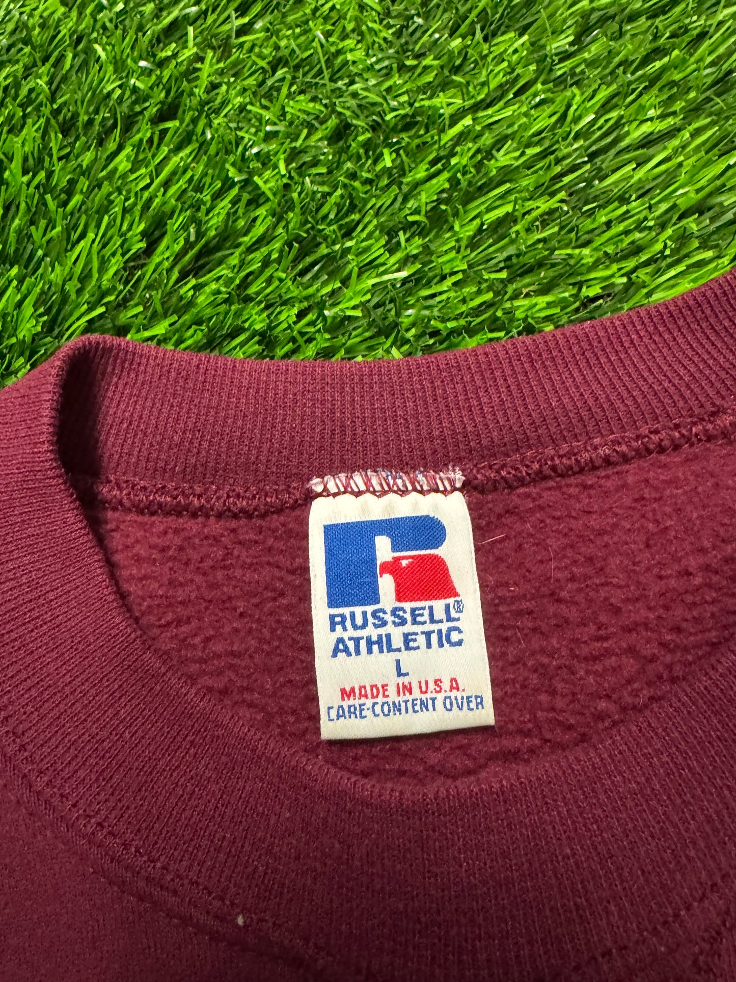 90s Russell Athletics Maroon Blank Crewneck (L)