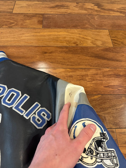 00s Indianapolis Colts Embroidered Leather Jacket (L)
