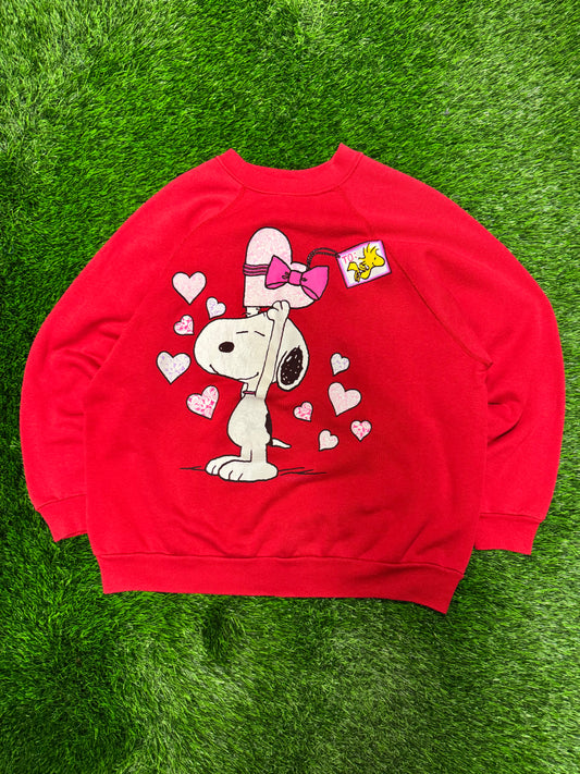 90s Snoopy Hearts Graphic Vintage Crewneck (L)