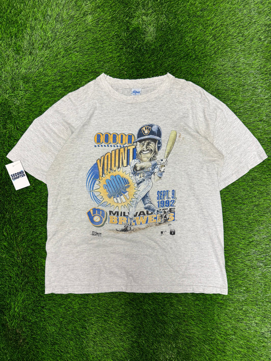1992 Milwaukee Brewers Robin Yount Caricature Vintage Salem MLB Tee (XL)