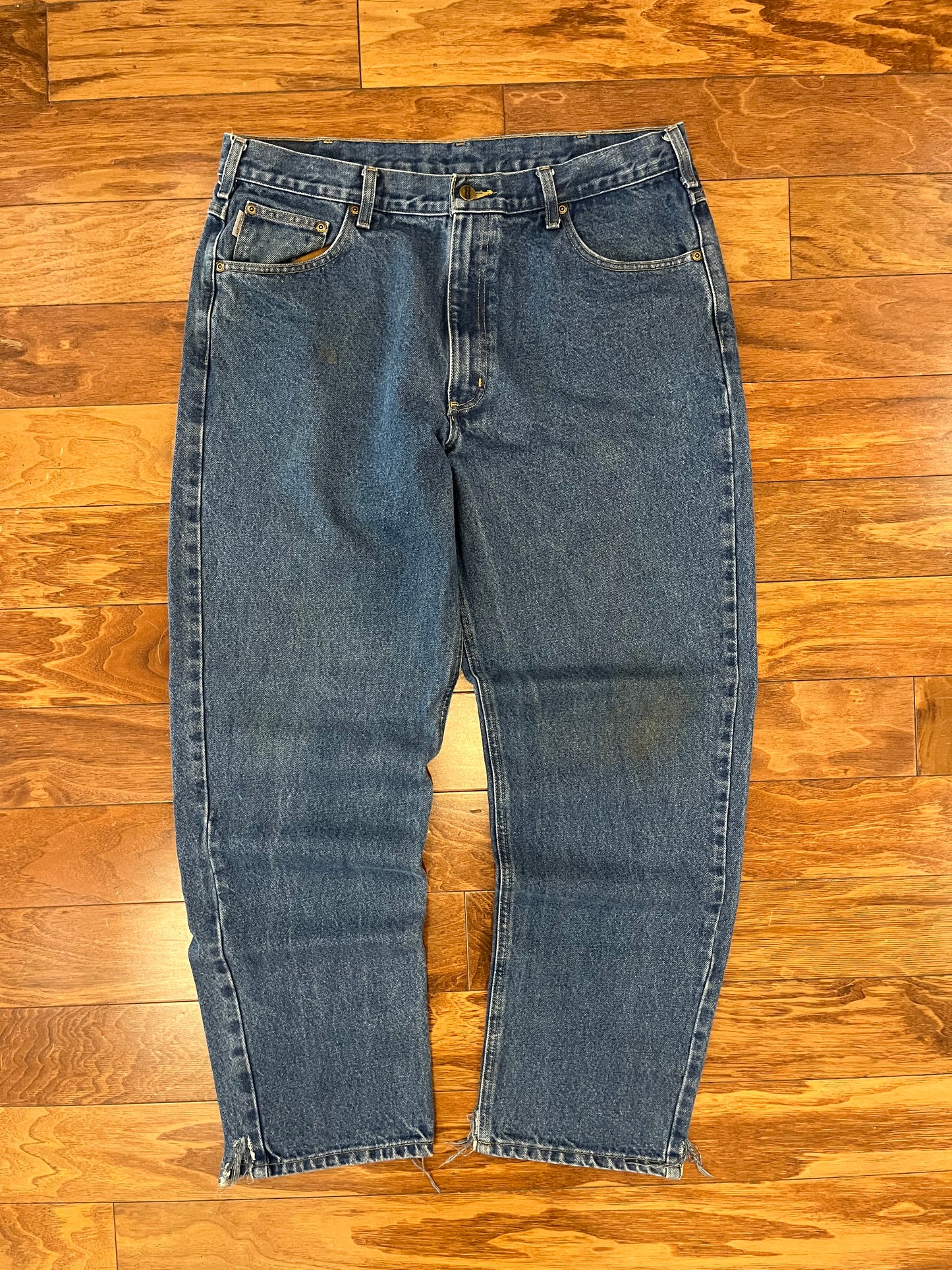 00s Carhartt Dark Wash Distressed Jeans (38 x 32)