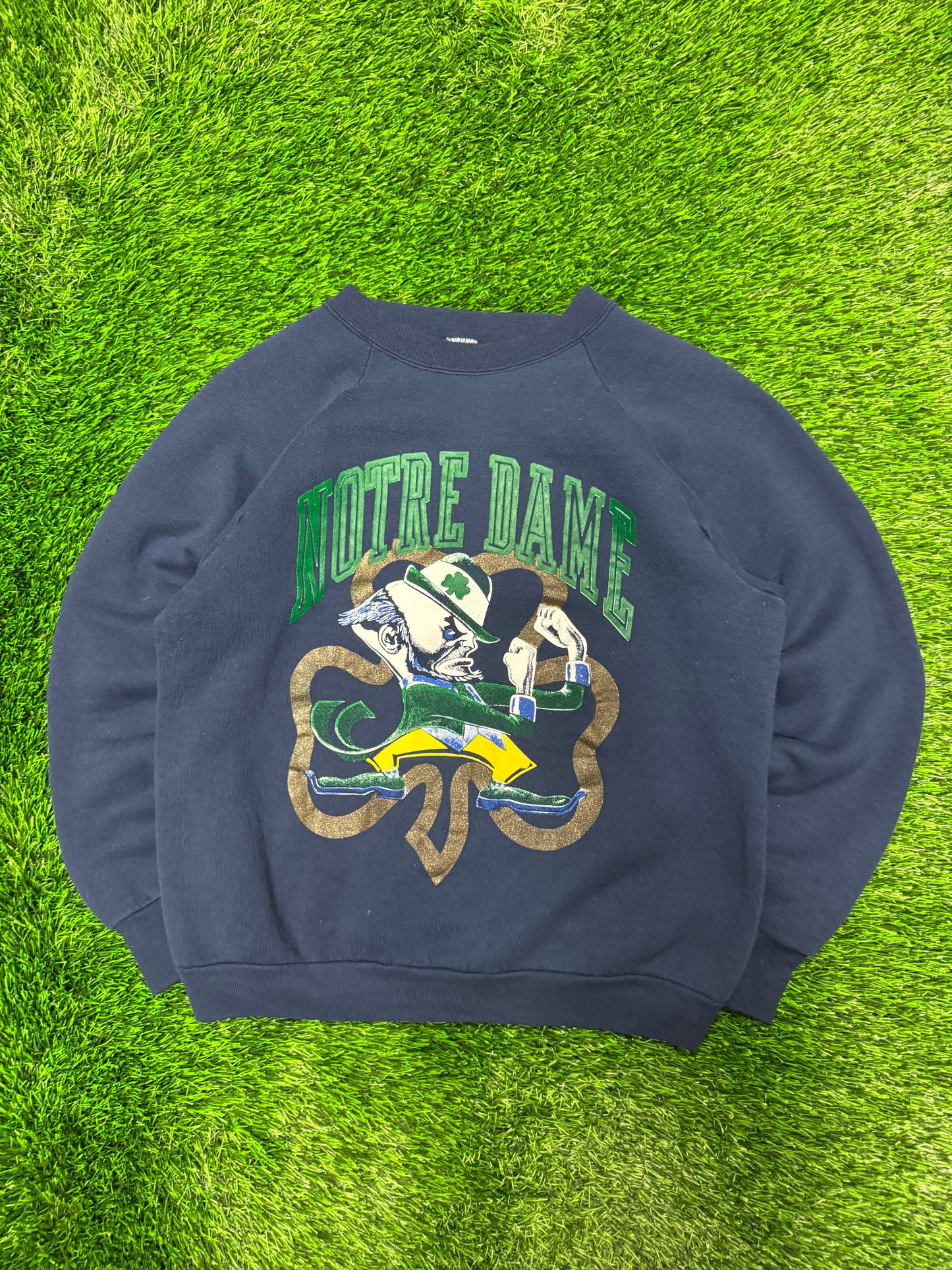 80s Notre Dame University Clover Navy Crewneck (L)