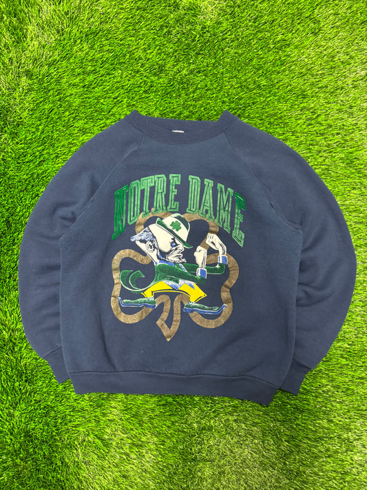 80s Notre Dame University Clover Navy Crewneck (L)