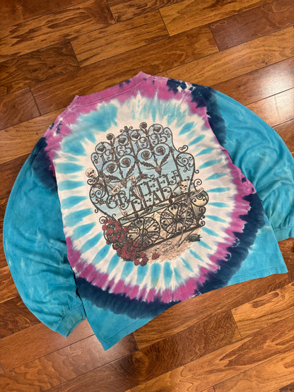 1995 Grateful Dead "Skeleton & Roses" Vintage Band Tie Dye Long Sleeve (XL)