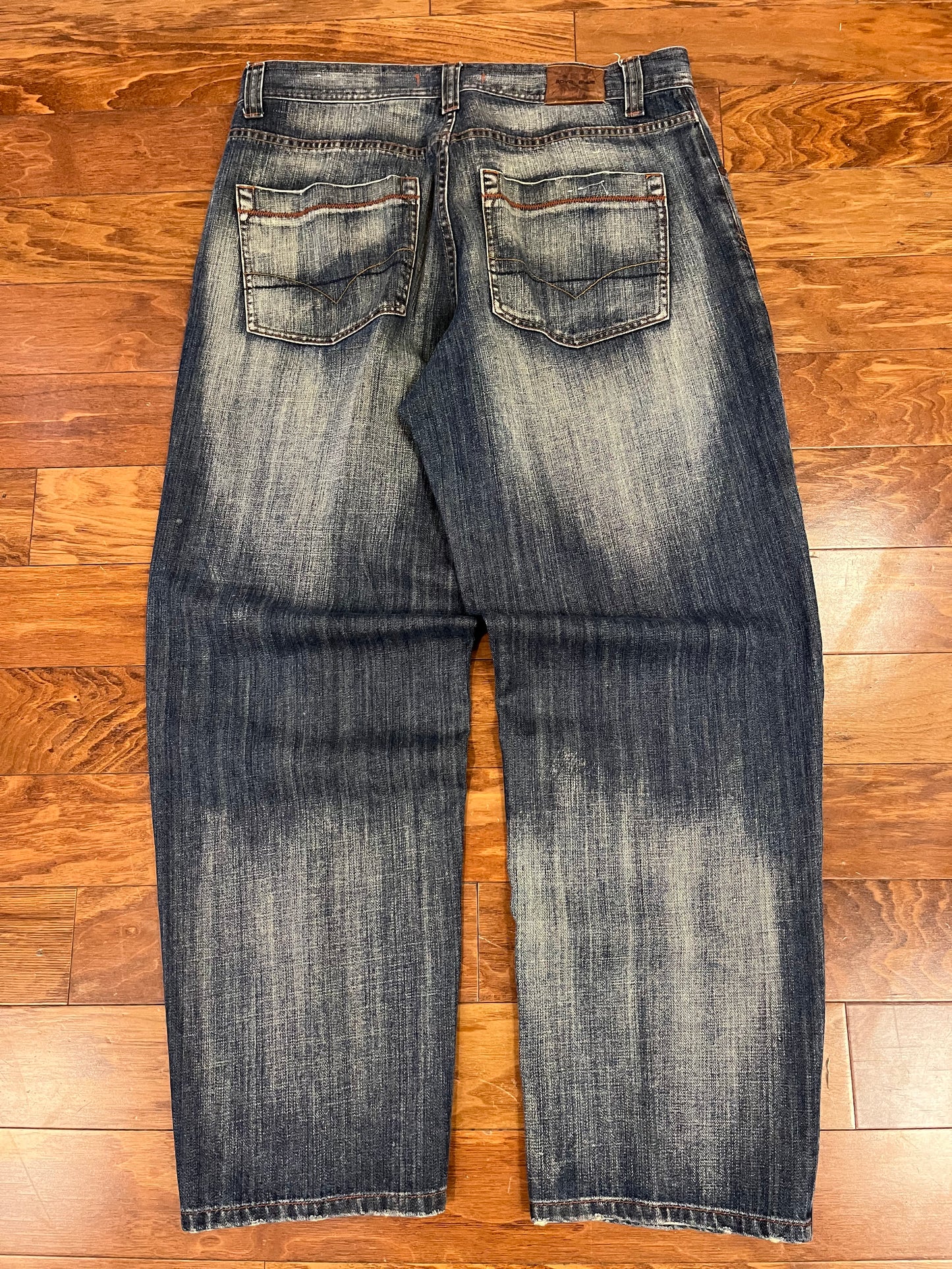 00s Royal Blue Washed Baggy Jeans (38x32)