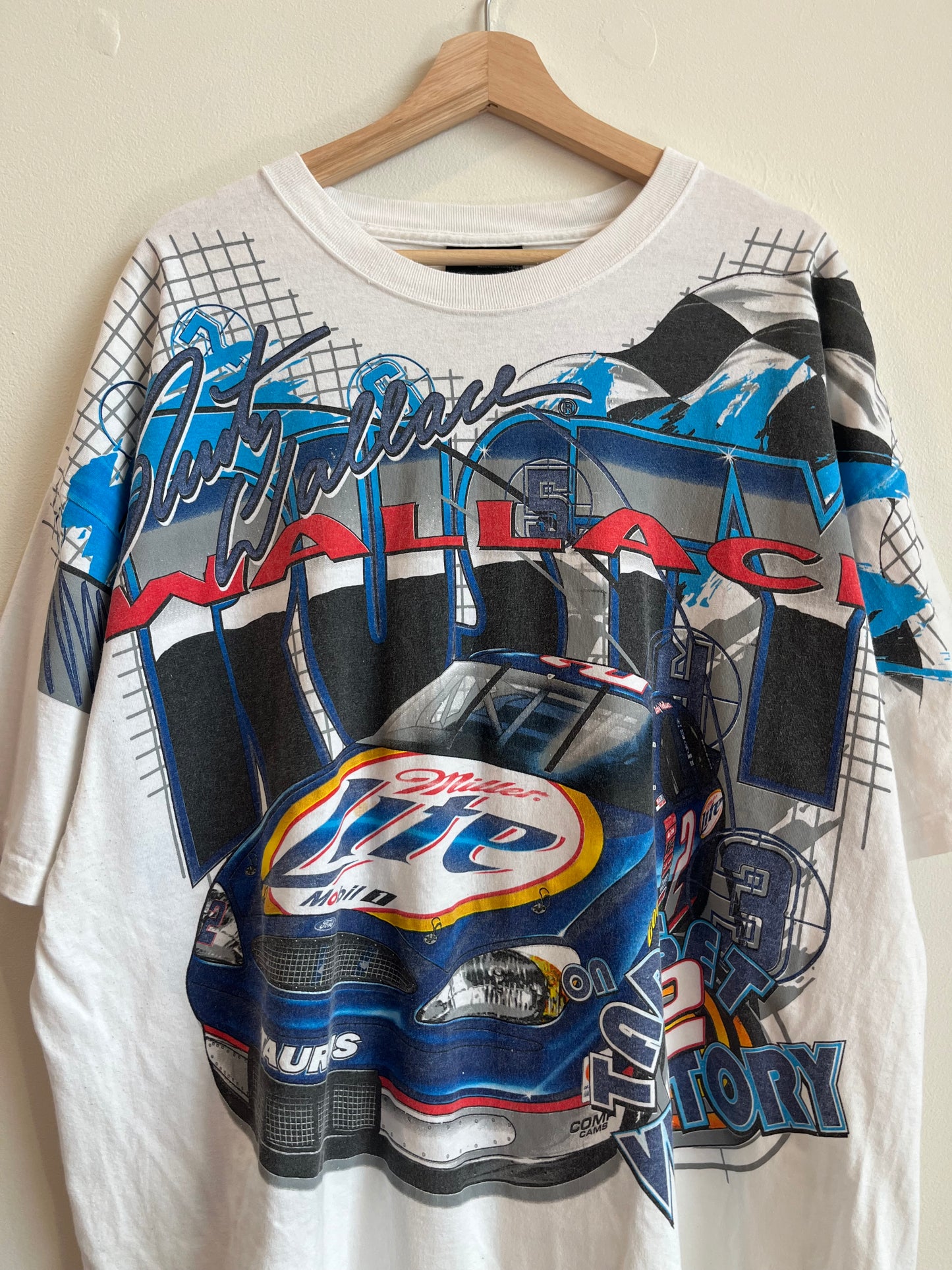 00s Rusty Wallace Miller Lite Nascar AOP Tee (XL)