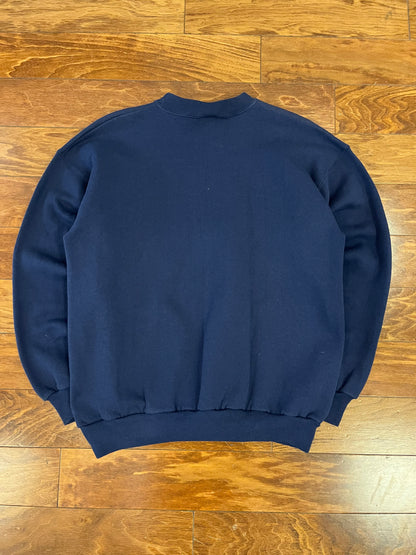 90s Clemson University Spell Out Navy Crewneck (L)