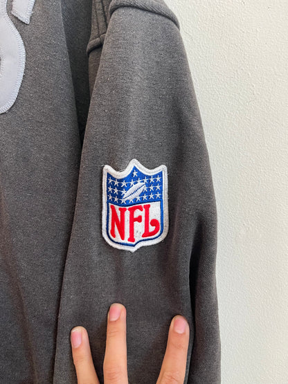 90s Oakland Raiders Starter Faded Spell Out NFL Crewneck (L)