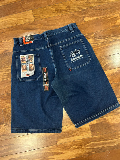 00s Fubu Baggy Deadstock Embroidered Jean Shorts (38)