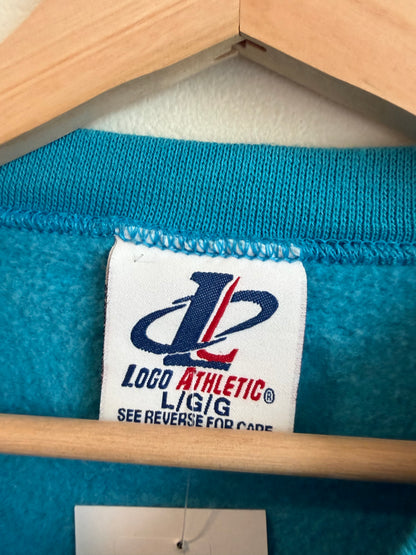 90s Carolina Panthers Logo Athletic Blue Crewneck (L)
