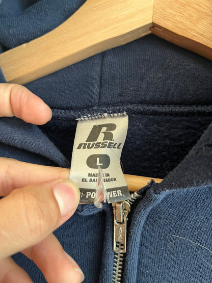 00s Russell Full Zip Y2K Navy Hoodie (L)